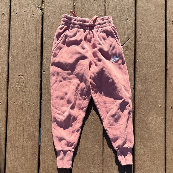 Nike Other - Nike Girls Mauve Pink Fleece Joggers with Swoosh Logo size XS